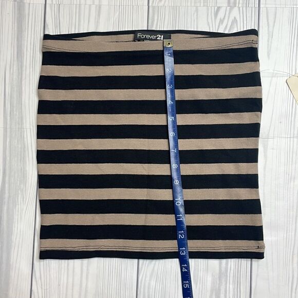 NWT Y2K Vintage Forever 21 Striped Micro Mini Skirt Black and tan medium - Picture 8 of 8